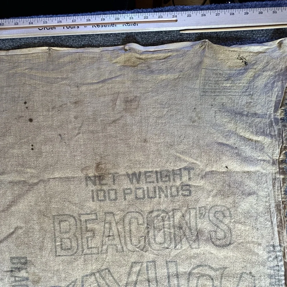 Vintage Cayuga Chicken Feed Bag‎ Beacon Milling Co Laying Mash Indian Chief Head